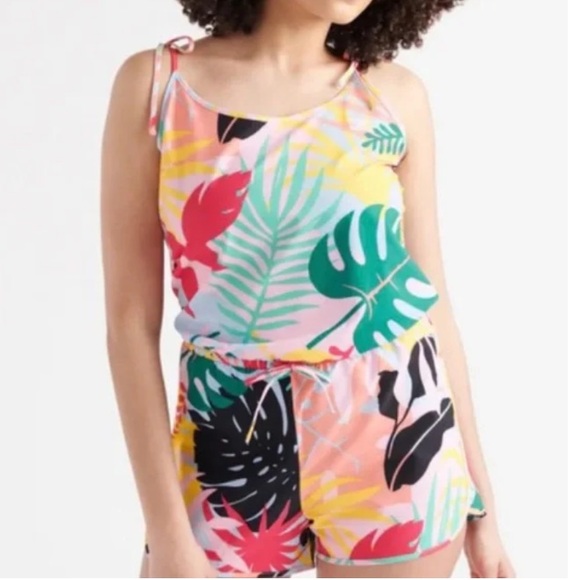 Adidas Original Colorful Tropical Print Romper - Picture 1 of 7